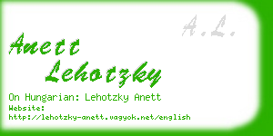 anett lehotzky business card